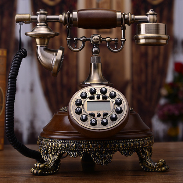 European telephone Fixed telephone landline with rope An antique telephone