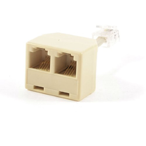 6P4C RJ11 Telephone Phone Line Modular Jack Splitter Male Female Coupler Adapter 1V2 with 20cm cable