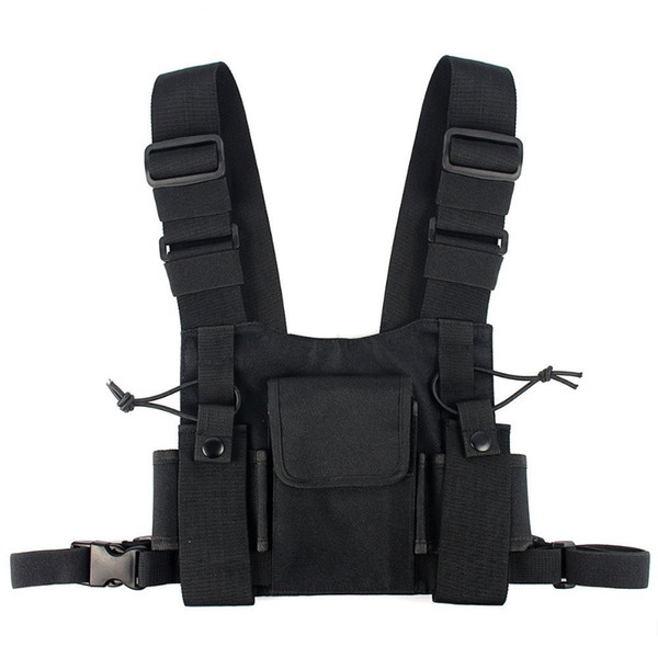 Abbree Radio Chest Harness Chest Front Pack Pouch Holster Vest Rig Carry Cade for Baofeng TYT Wouxun Motorola Walkie Talkie