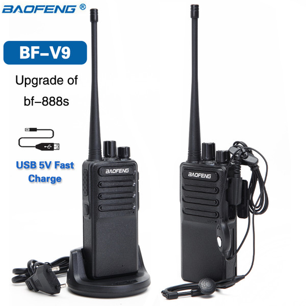 2pcs Baofeng BF-V9 Mini Walkie Talkie 5V USB Fast Charge 5W UHF 400-470MHz Ham CB Portable Radio Set Woki Toki BF-888S bf888s