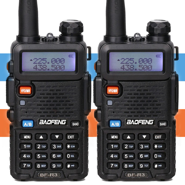 2 PCS Baofeng BF-R3 Tri-Band Walkie Talkie 220-225MHz Amateur Ham handheld CB Portable radio Comunicador Transmitter Transceiver