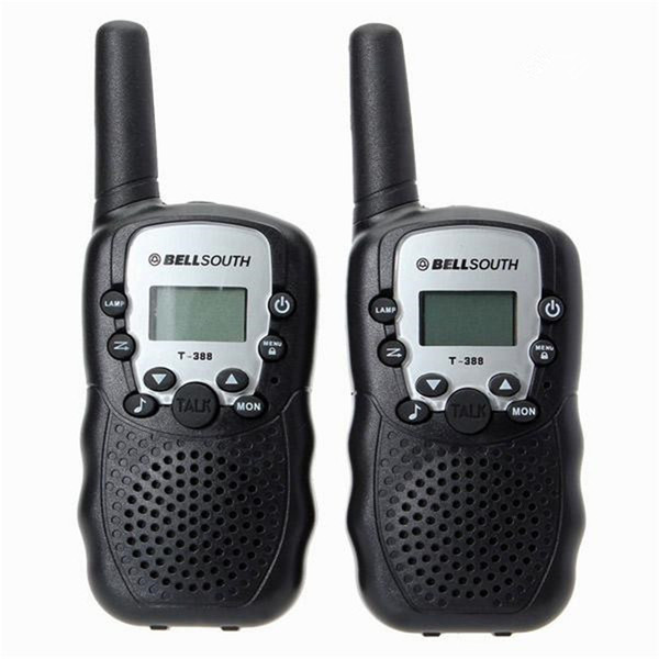 2016 Brand new bellsouth 2Pcs (a pair) Walkie Talkie Travel T-388 0.5W UHF Auto Multi Channels 2-Way Radios Interphone 2pcs/set