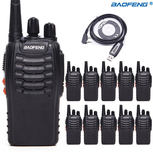 10Pcs/lot BF-888S Baofeng Walkie Talkie 888S UHF 400-470MHz 16 Channels Portable Two-way Radio with Earphone BF888S Transceiver