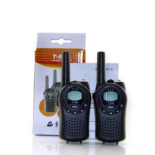 Handheld walkie talkie toy set 400-470MHz 1.0 inch LCD 8 / 20 / 22CHS two way radio mini pocket PMR transceiver black T-668 dropshipping