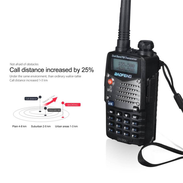 Baofeng Professional Hand-held Transceiver Radio Receiver Walkie-talkie Interphone Dual-Band Dual Frequency Display Walkie Talkie EU Plug