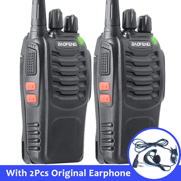 2pcs Baofeng bf-888s Portable Walkie Talkie 16CH bf 888s Two Way Radio UHF 400-470MHz 2 Pcs Hunting Transceiver with Earphone