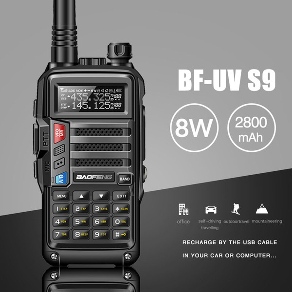 2019 BAOFENG UV-S9 8W Powerful VHF/UHF136-174Mhz & 400-520Mhz Dual Band 10KM Long Range Thickenbattery Walkie Talkie CB Radio