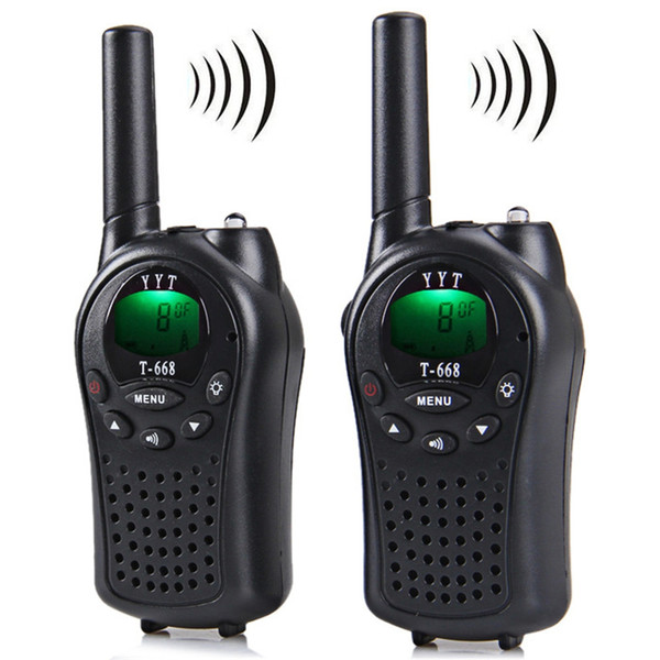 2pcs T-668 Professional 8-Channel Walkie Talkie LCD Screen 5km Range Twintalker PMR Autoscan with Belt Clip Call Alert Flashlight