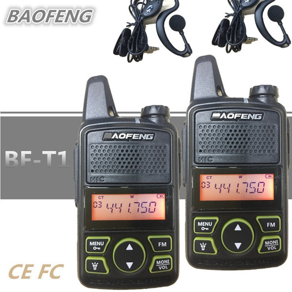 2PCS BAOFENG BF-T1 Kids Radio MINI Talkie Walkie UHF Portable Ham CB Radio BAOFENG T1 HF Transceiver Intercom USB Charger bf t1