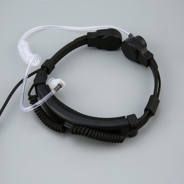 For Iphone Android Mobile Phone 3.5mm Adjustable Throat Mic Microphone Covert Acoustic Tube Earpiece Headset With Finger Ptt