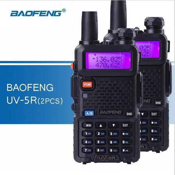 2 PCS BaoFeng UV-5R 2 Way Ham Radio Walkie Talkies VHF UHF Dual Band 128 Channel