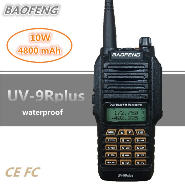 BAOFENG UV-9R PLUS 10W 4800mAh Walkie Talkie 10KM Waterproof UHF VHF Portable CB Radio Station Handheld HF Transceiver Scanner