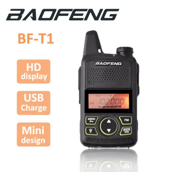 100% Original BAOFENG BF-T1 MINI Walkie Talkie UHF 400-470MHz Portable T1 Two Way Radio Ham Radio Amador Micro USB Transceiver