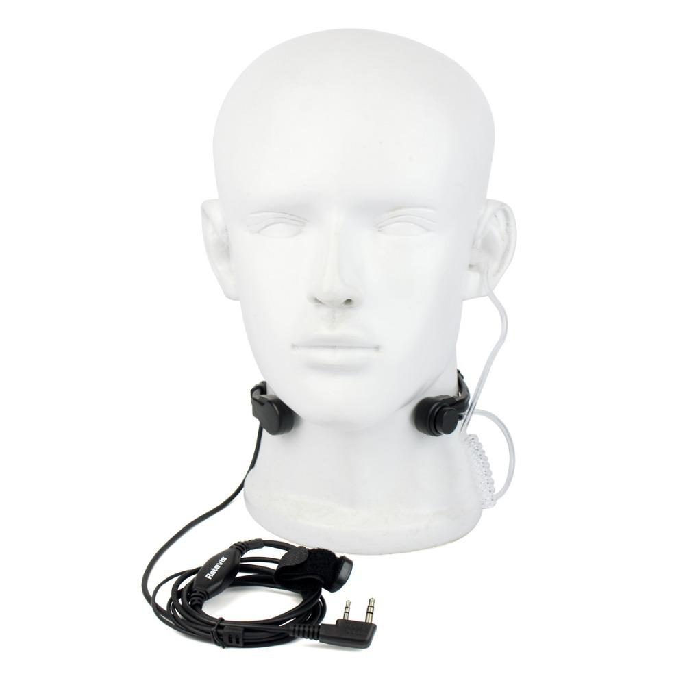 Wholesale-2 Pin  Throat Covert Acoustic Tube Earpiece for TYT BAOFENG UV5R 888S  Radio Black New C9026A Fshow