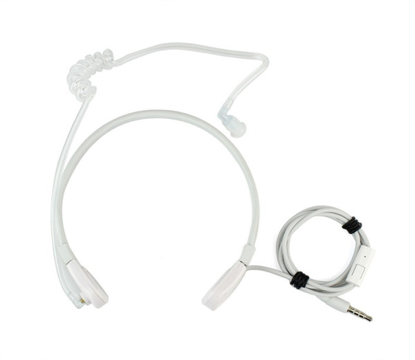 White 1 Pin 3.5mm Throat MIC Headset Covert Acoustic Tube Earpiece for Iphone Samsung HTC LG MOTOROLA C0266B Alishow