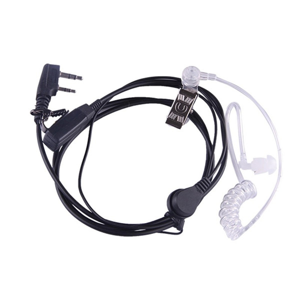 Radio Mic Earpiece Headset 2 Pin PTT Covert Acoustic Tube Earpiece for Two Way Radio Kenwood Baofeng