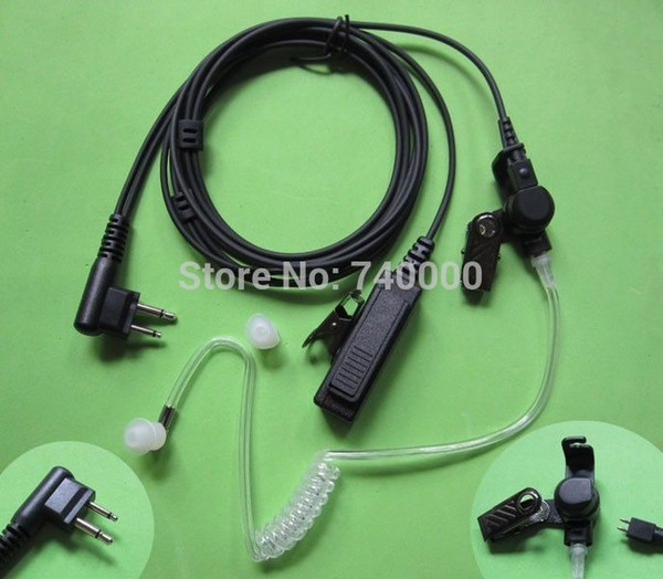 2 Pin Headset Earpiece Mic Covert Acoustic Tube for Motorola Radio GP300 GP308 GP350 GP68 GP88 GP88S