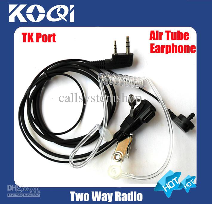 10pcs/lot freeshipping 2 PIN PTT walky talky earphone earpiece Headset for TK3207 TWO Way Radios