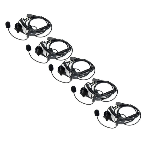 5X 2 Pin Earpiece Mic Finger PTT Headset for Kenwood BAOFENG UV-5R 777 888s Top