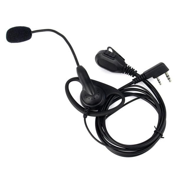 2 PIN D Shape PTT Headset with Boom Mic for Kenwood Baofeng Retevis TYT Walkie Talkie Headset C2189A