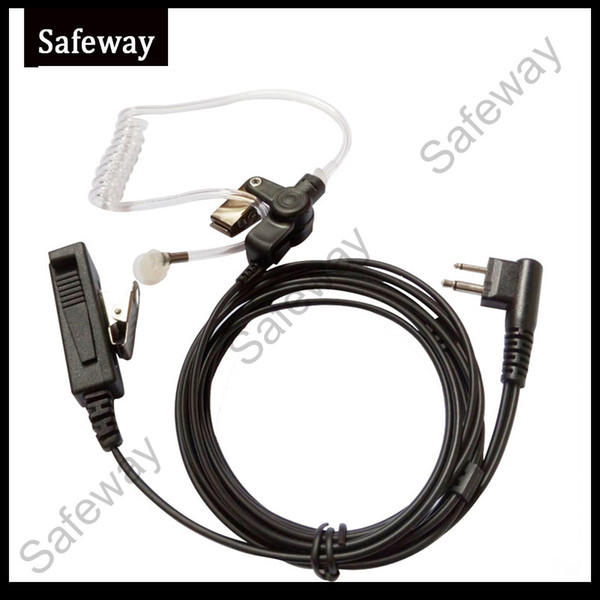 FBI 2 wire two way radio acoustic tube earpiece with clear tube PPT headset for Motorola CP040,GP300 etc