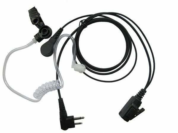 2 Pin Headset Mic Covert Acoustic Tube Earpiece For Motorola Radio Security