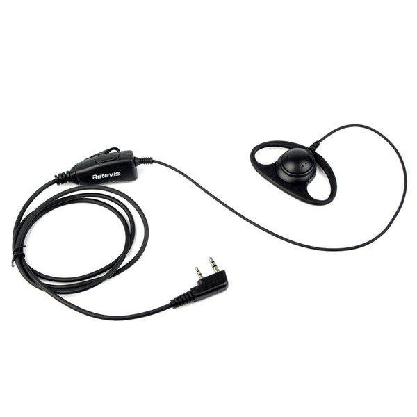 20XD Shape 2Pin Soft Ear Hook Earpiece Headset Microphone For Kenwood Baofeng