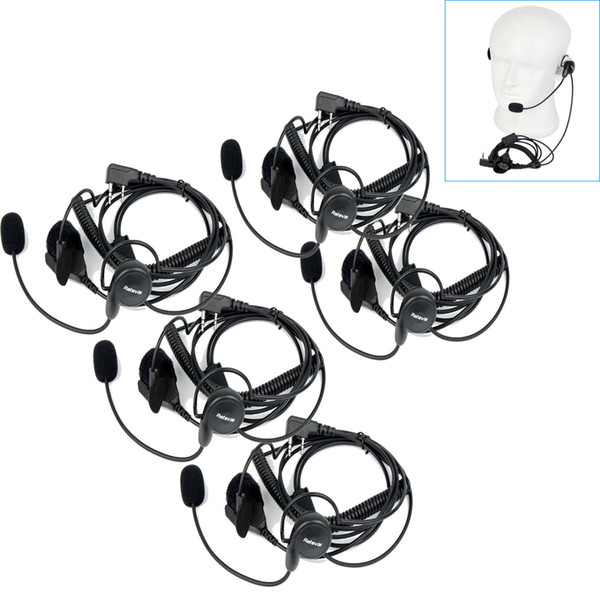 5X New 2 Pin Earpieces Mic Finger PTT Headset for Kenwood BAOFENG WOUXUN Retevis