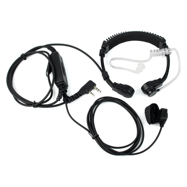 Earpiece 5X 2 pin Covert Acoustic Tube Finger PTT Throat MIC for Kenwood Baofeng