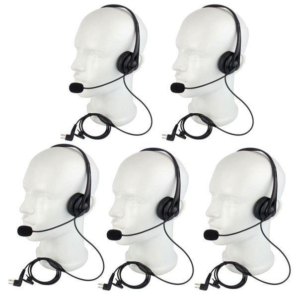 5X Best 2Pin PTT MIC Earpiece Headset for Motorola Walkie Talkie Radio New+Track