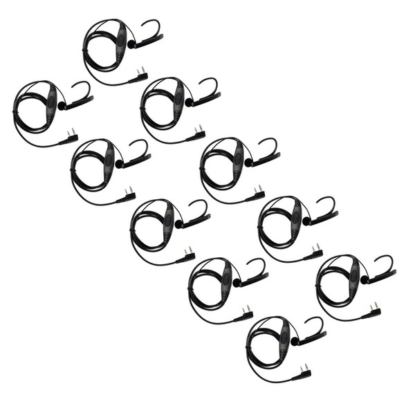 10X 2Pin Ear Bar Earpiece Mic PTT Headset for Kenwood BAOFENG Retevis TYT TK240