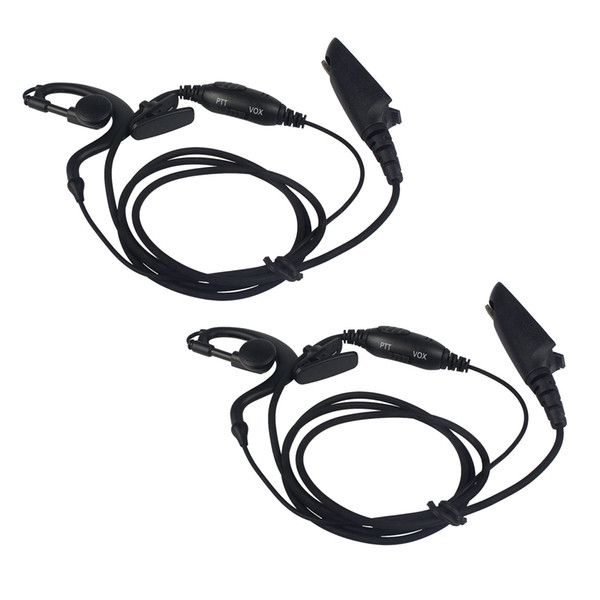 2xPTT/VOX G-shape Ear-hook Mic Earpiece for Motorola GP328/HT1250/MTX8250/PTX700