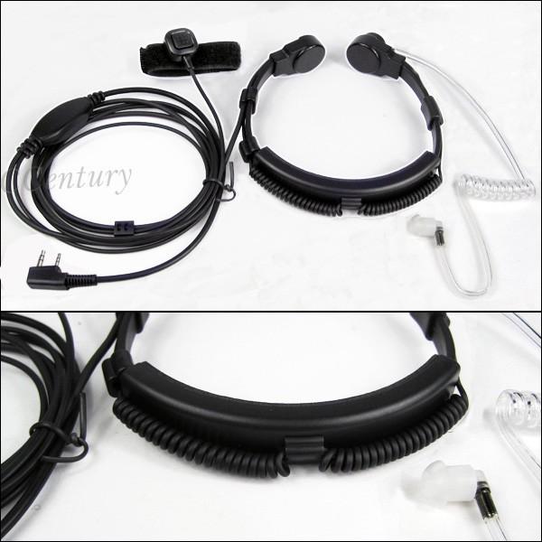 Extendable Throat Microphone Mic Earpiece Headset for CB Radio Walkie Talkie BAOFENG UV-5R UV-5RE Plus UV-B5 UV-B6 GT-3 KG-UV8D free shippin