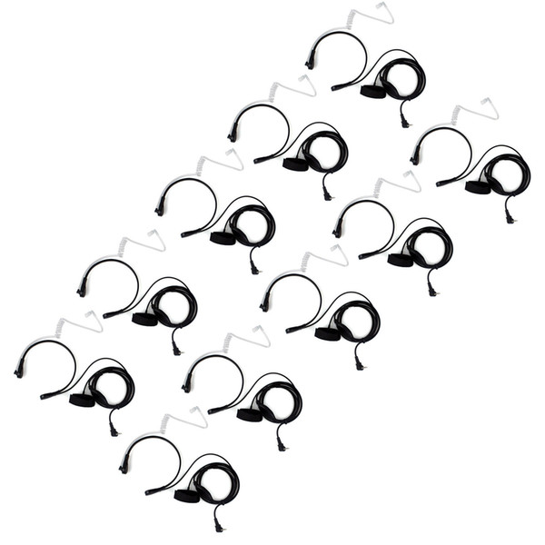 10X 2.5mm jack Throat MIC Covert Acoustic Tube Earpiece PTT for Motorola Radio