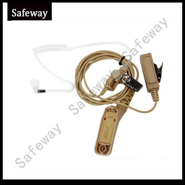 Beige walkie talkie headset acoustic tube earpiece mic for Motorola two way radio XIR P8268 P8260 P8200 XPR6550 XPR6300 DP3400