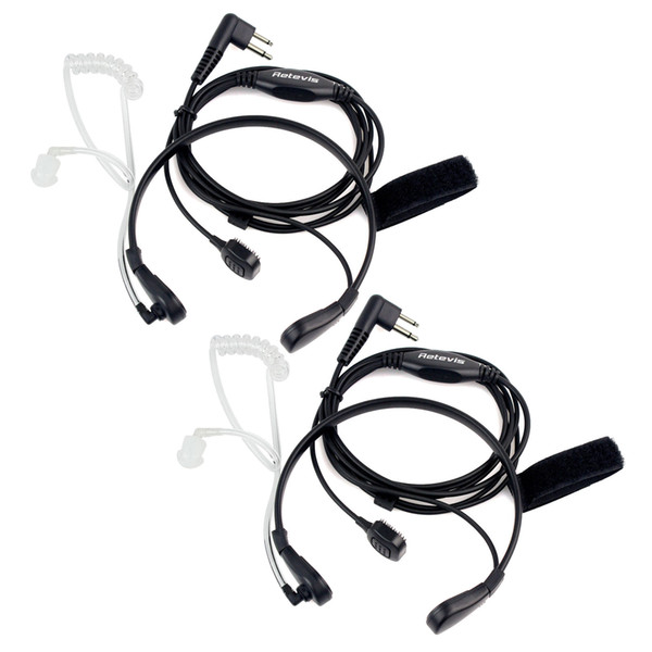 2Pcs 2Pin Acoustic Throat Tube Earpiece Headset MIC PTT for Motorola Radio Hot,