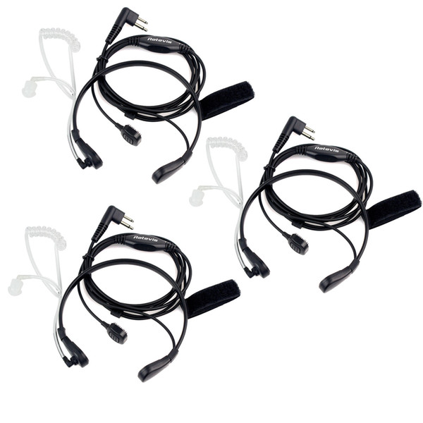 3* 2 Pin Earpiece PTT Throat MIC for Motorola Radio GP88/300 GP2000 P040+Track