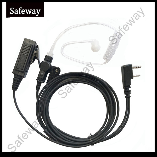 2 wire two way radio Surveillance kit earpiece acoustic tube earphone mic headset for Kenwood for Baofeng TK-270G,TK-272, K-272G