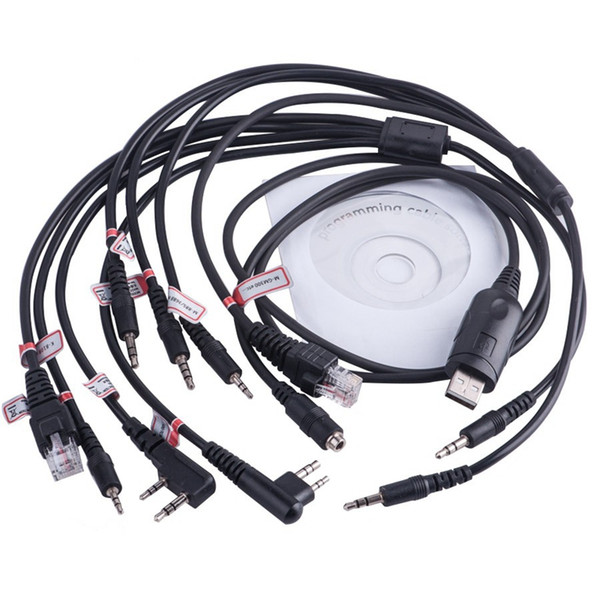 New 8 in 1 USB Programming Cable for Walkie-Talkie UV-5R BF-888S UV82 for portable Radio Accessories