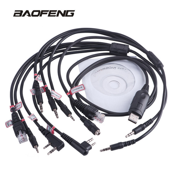 8 in 1 USB Programming Cable for Walkie-Talkie UV-5R BF-888S UV82 for portable Radio Accessories