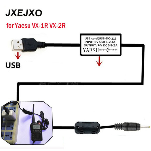 JXEJXO Cavo del Caricatore del USB Caricatore per YAESU VX-1R VX-2R VX-3r Caricabatteria per YAESU Walkie Talkie