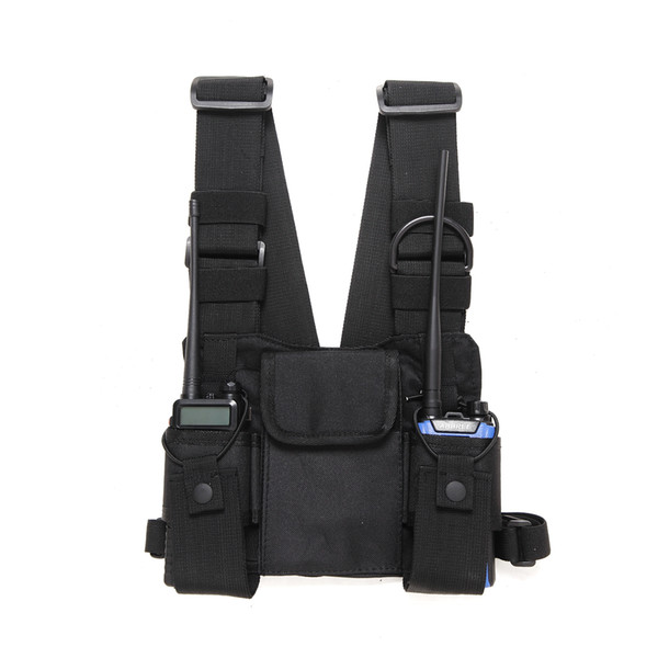 Radio Chest Nylon Harness Chest Front Pack Pouch Holster Vest Rig Carry Cade for Baofeng UV-5R UV-82 888S TYT Wouxun Motorola Walkie Talkie