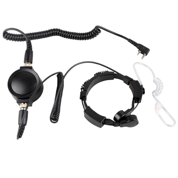 Military Tactical Throat Mic Earpiece Big PTT For KENWOOD G00138