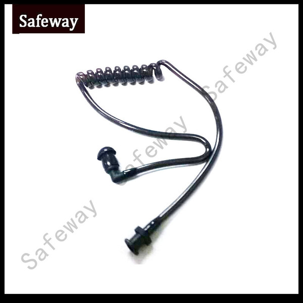 10PCS/lot Detachable black Acoustic tube with earbuds and end tip for Two way radio surveillance earphone replacement free shipping