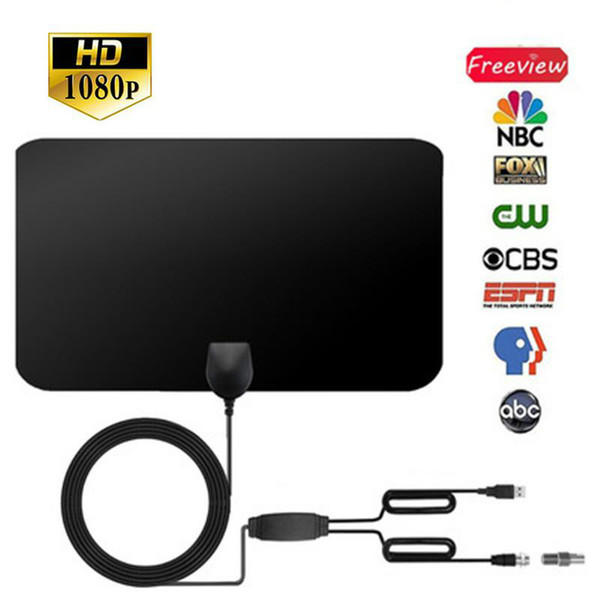 80 Mile Range Amplified HDTV Antenna With Detachable Signal Amplifier 4M Coaxial Cable 1080P Digital TV Antennas