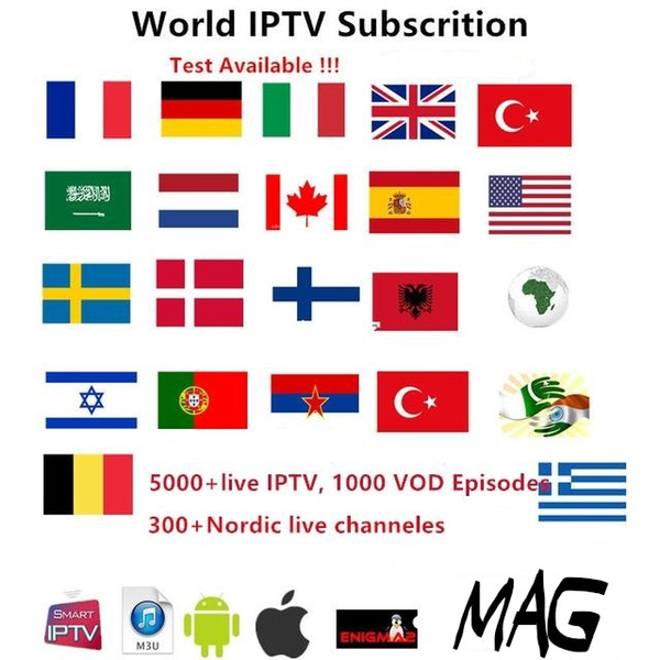 Free 4000 TV channels IPTV Bi-en Sports French Spain Arabic Ex-Yu Hungarian India SkyIT Portugal SkyUK IPTV Subscription for set top box