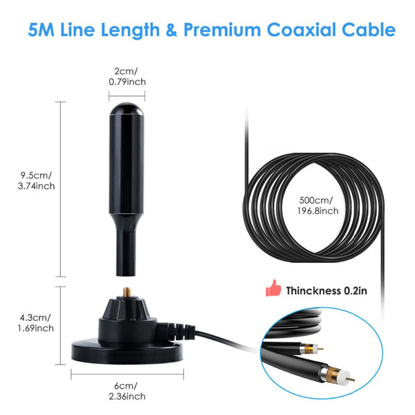 004 HD TV Antenna Digital HDTV Indoor Antenna 150 Miles Signal Reception