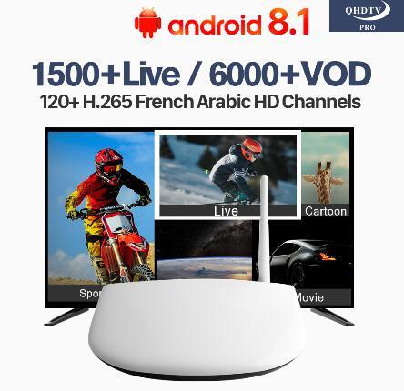 QHDTV Pro IPTV Subscription Android 8.1 Q1304 4K IPTV Code 1 Year IPTV France Belgium Dutch Arabic Tunisia Algeria IP TV