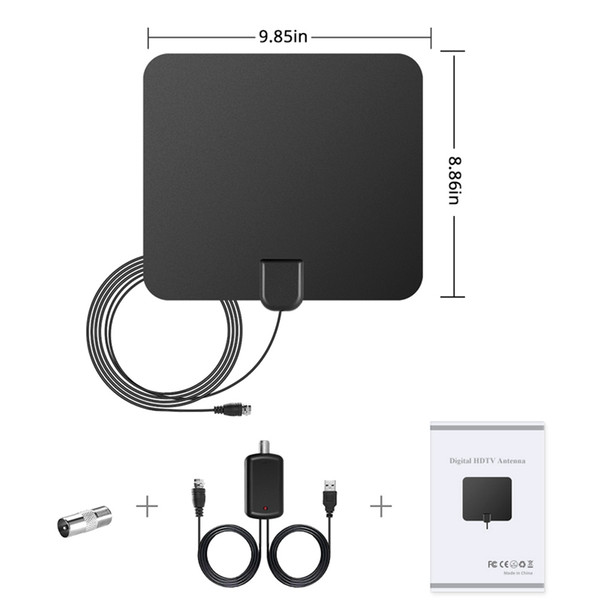 Indoor HDTV Antenna Amplified TV Antenna 50 Mile Range 4M Length Cheap HD TV Antenna With Packing Box