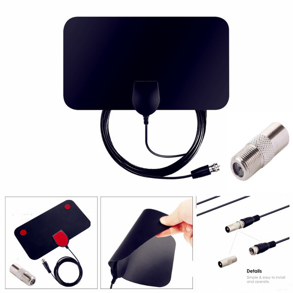 1080P indoor digital TV antenna HDTV antenna 50 4 K VHF-H / UHF DVB-T TV DVB-T2 TV radio antenna ultra-thin surfing radius